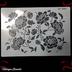 New Collection: Bunch of of Roses Vintage furniture paint stencil (A4 Size)