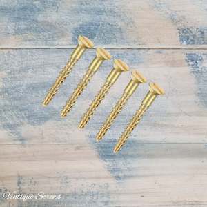 Screws Nails Wall Plugs Etc: Flat head Slot Solid Brass wood screws 16mm (M2) (pkt 10)