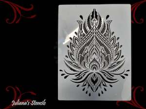Tulip Mandala Pattern Vintage furniture paint stencil 297mm x 210mm