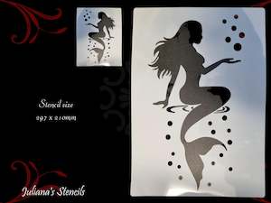 Large Mermaid Childrens Furniture Paint Stencil A4 size