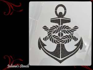 Childrens Themed Wall Furniture Painting Stencils: Nautical Anchors with Rope Knot Furniture & wall Paint Stencil 305 x 305mm