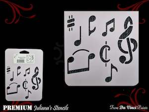Childrens Themed Wall Furniture Painting Stencils: MUSIC NOTES Childrens Furniture Paint Stencil 180mm x 127mm