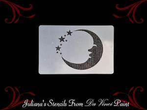 Moons and Stars Childrens Furniture Paint Stencil 120mm x 180mm