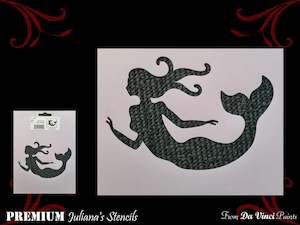 Childrens Themed Wall Furniture Painting Stencils: MERMAID Childrens Furniture Paint Stencil 150mm x 200mm