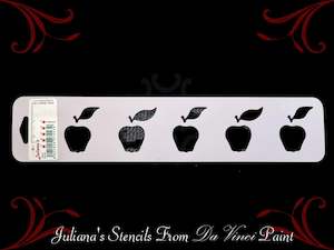 Childrens Themed Wall Furniture Painting Stencils: Juicy Apples border contemporary furniture paint stencil 355mm x 75mm