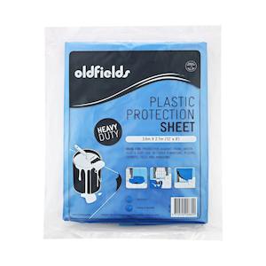 Painters Drop Sheets Protection: Heavy Duty Plastic drop sheet from Oldfields 3.66mtr x 2.6mtr