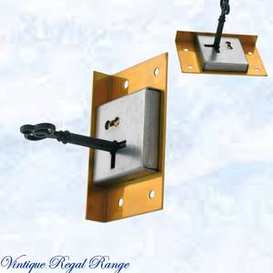 Antique polished brass Drawer Lock & Key 76W x 48mmH