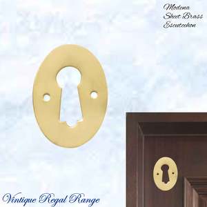 Polished Brass MODENA sheet brass Escutcheon 30x44mm