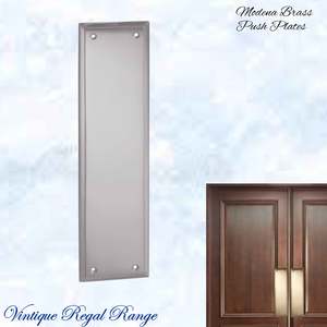Satin Chrome Plated MODENA Brass Push Plate 300mm x 75mm