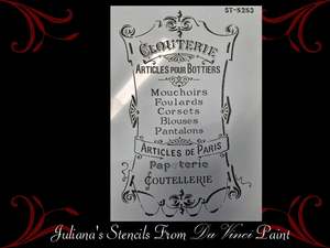 Clouterie Article de paris furniture French painting stencil (A4 Size)