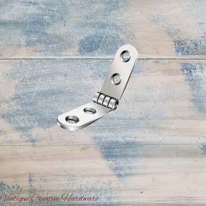 Vintage Metal Hardware: heavy duty Stainless steel strap hinge 75mmx15mm Round end