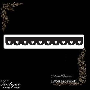 Wooden Lacework Border-Colonial Hearts (LW59) 115mm x 1050mm