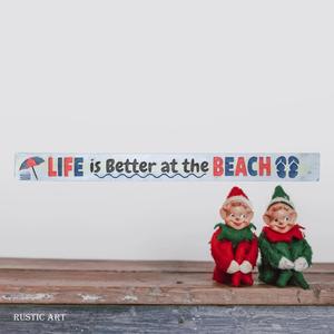 Rustic Pallet Signs For Your Garden Deck Bbq Area Or Beach: Pallet Wood Beach House sig LIFE IS BETTER AT THE BEACH 87cm x 10cm