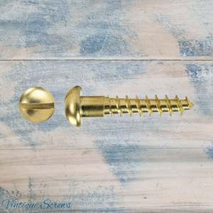 New Collection: 25mm M3 Round head Slot Solid Brass wood screws (pkt of 10)