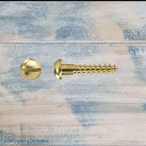 New Collection: 16mm M3 Round head Slot Solid Brass wood screws (pkt of 10)