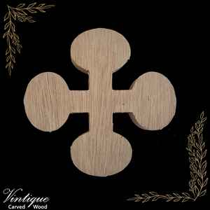 New Collection: Carved wooden Clover shape Plinth or base 128mm dia
