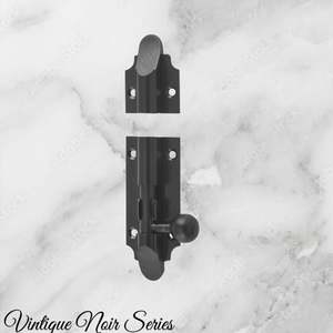 Georgian sliding Barrel Bolt Matt Black w/- wide keeper -75mmx 32mm