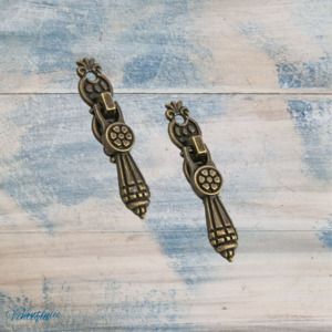 Swing Handles: Delicate bronze swing cabinet/ box handle 52mm long