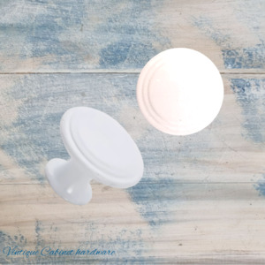 Alcamo Ringed Antique White finish 29mm Drawer or Cabinet Knob