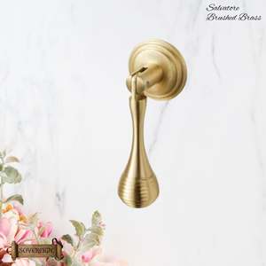 Sovereign Salvadore Brushed Brass Pendant ringed cabinet handle 60mm drop