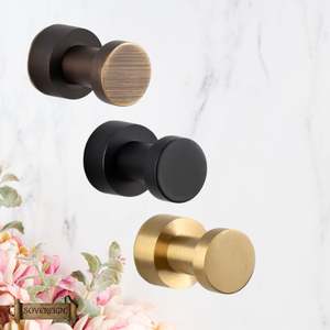 Sovereign Moderna Brass button robe hook -3 Luxury Finishes