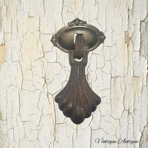 brass/bronze scallop drop swing handle -recycled 75mm long
