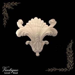 Scallop Flourish Wood Furniture medallion 101mm x 95mm-New