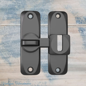 90 degree Right Angle Door Latch (Large) Stainless Steel BLACK-73mm High