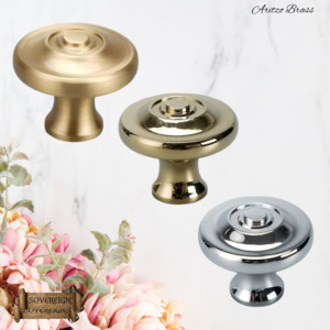 Vintage Knobs For Drawers And Cabinets: "Aritzo" Sovereign Circlet Brass cabinet/Drawer Knob 33mm dia