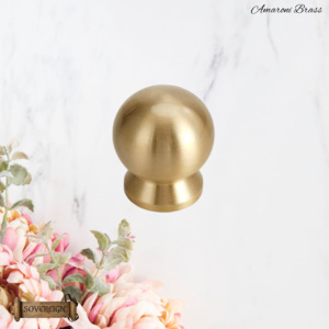 "Amaroni" Sovereign Ball Brushed Brass cabinet/Drawer Knob 25mm dia