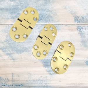 Vintage Metal Hardware: Cucina Solid brass TableTop Hinge -3 sizes for marine,tables and more