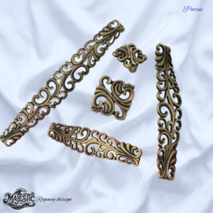 Vintage Metal Hardware: Patene Regency antique design cabinet knob & Handles