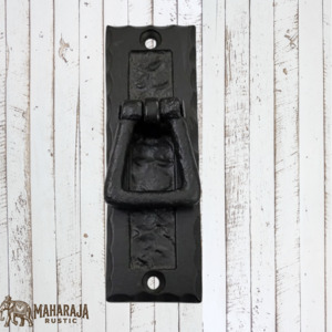 Cast Iron Pendant drop Rectangle cupboard handle (MAJ-856) 101mm x 33mm