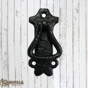 Vintage Knobs For Drawers And Cabinets: Cast Iron Pendant drop cupboard handle (MAJ-855) 80mm x 36mm