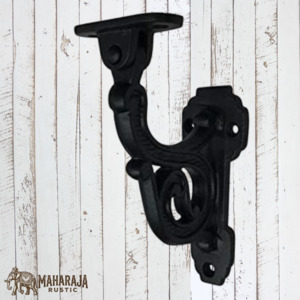 New Collection: Ornate Iron stair rail bracket black (swivel seat) (MAJ-864)