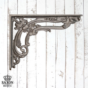 Premium Clear Lacquered Leaf & Branch Cast iron shelf bracket 203x154mm