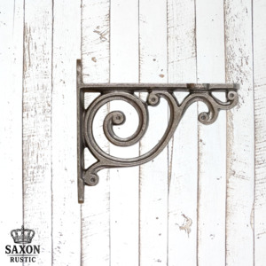 Brackets For Hanging Shelves And More: Premium Clear Lacquered Paisley Cast iron shelf bracket 103mm x 92mm