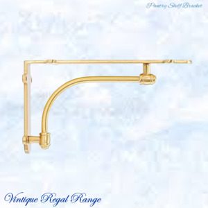 Vintage Metal Hardware: Regal Brushed Tubular Brass PANTRY Shelf bracket 150mm x 80mm