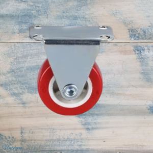 Red Urethane Fixed Directional castor wheel -50mm wheel