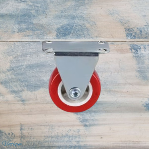 Red Urethane Fixed Directional castor wheel -38mm wheel
