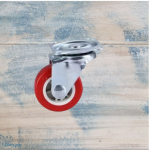 Red Urethane swivel castor wheel -31.7mm wheel