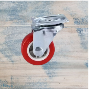Red Urethane swivel castor wheel -38mm wheel