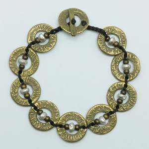 Lower Price Point Reticulated Brass Wholesale: B7 - Brass/Silver Āmionga Bracelet - WHOLESALE