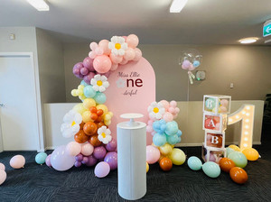 Baby girl one 1st birthday party flower theme decoration package just joy events