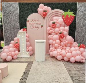Baby one 1st birthday party strawberry theme decoration package In Aucklan just joy events