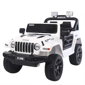 White 12V Ride-On for Kids – Jeep Style, Music, Remote, USB | NZ Stock, Overni&hellip;