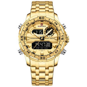 Men’s Analog + Digital Stainless Steel Watch – 30M Water Resistant, Date/Day&hellip;