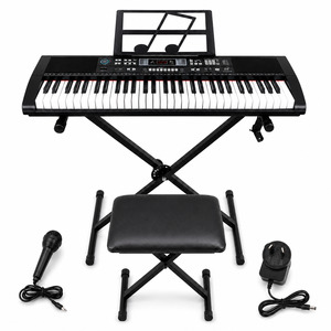 All: 61-Key Electronic Keyboard Piano with Stand, Microphone & NZ Power Adapter | 200 Tones, 200 Rhythms, 60 Demo Songs | Overnight Delivery | Afterpay & Zip Pay