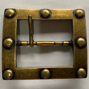 Buckles Buttons: Large Brass Studded Buckle