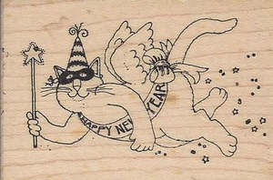 Secondhand Stamps: New Year Masked Cat Stamp